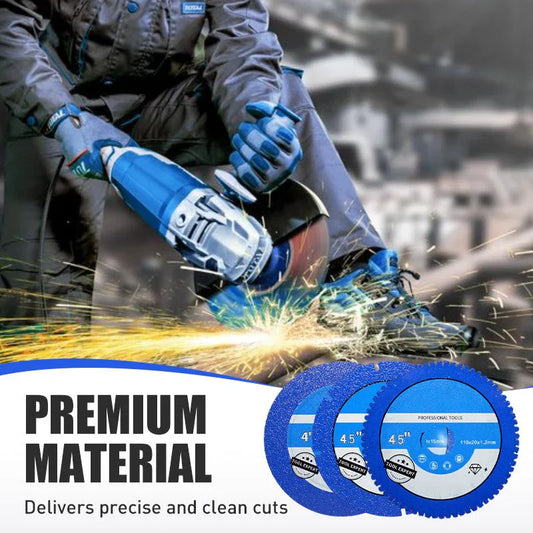Worker using blue angle grinder with 4.5 inch cutting discs from clarioy, sparks flying