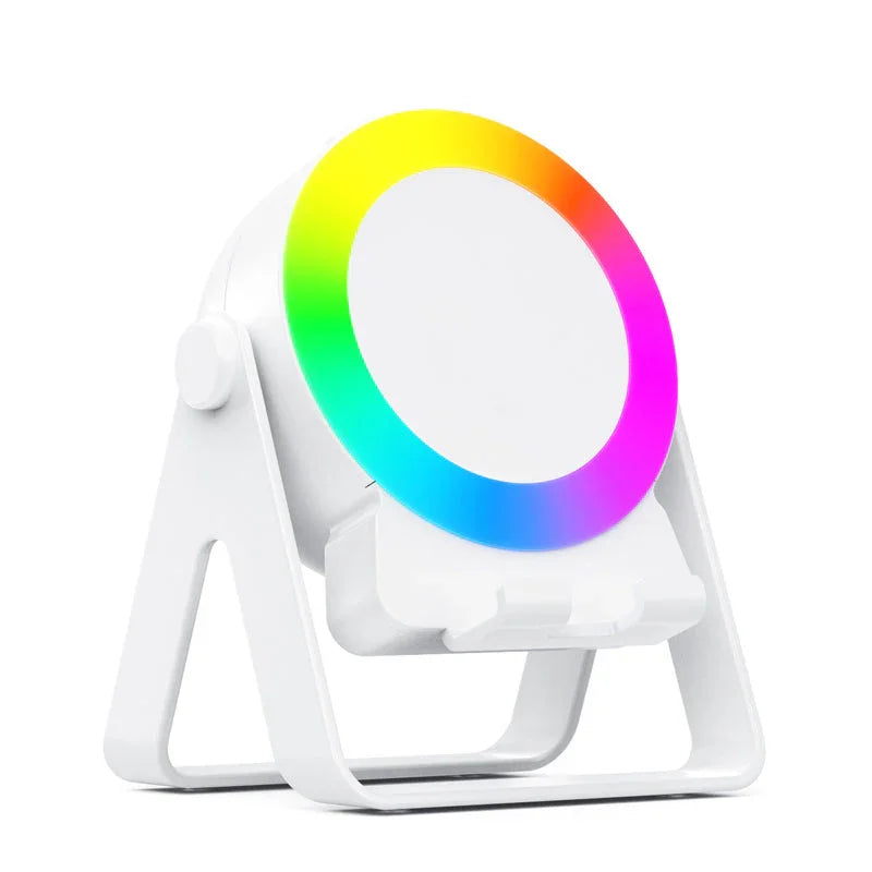 clarioy adjustable white desk lamp with RGB color ring, modern homeware accessory