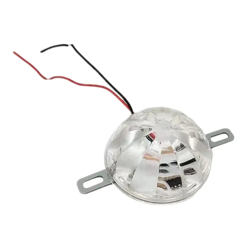 Clear LED auto tool light accessory with mounting brackets and wires on white background