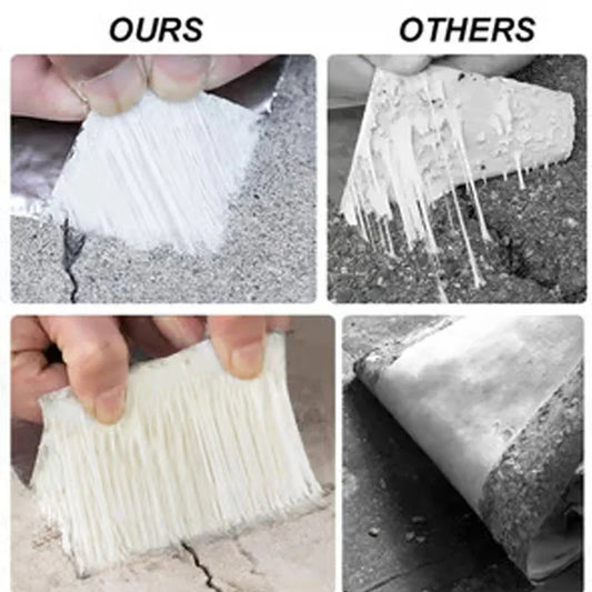 Comparison of crack repair tape effectiveness on concrete, featuring clarioy premium auto tool versus others.