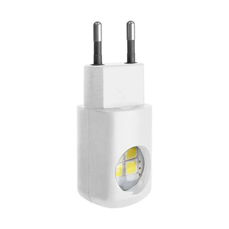 White plug-in LED night light, EU plug, clarioy home electronics accessory