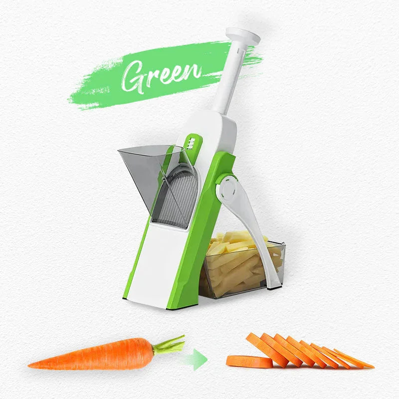 Green vegetable slicer kitchen tool for carrots, premium homeware from clarioy