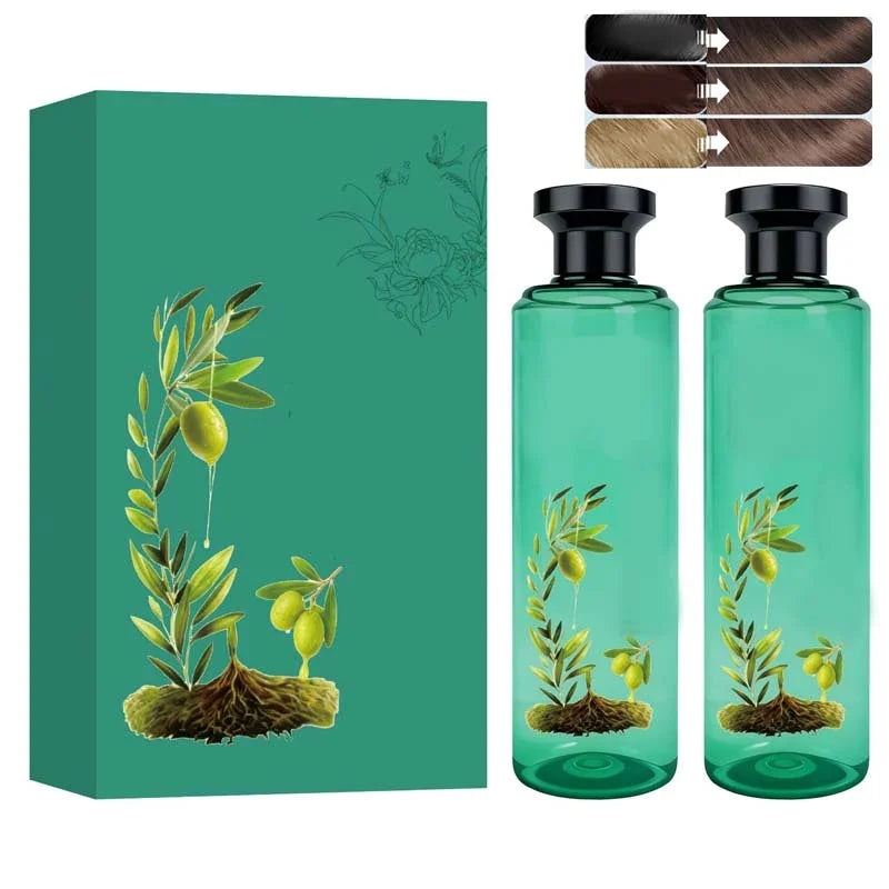 Olive oil design shampoo bottles and box set with hair color samples, clarioy homeware product