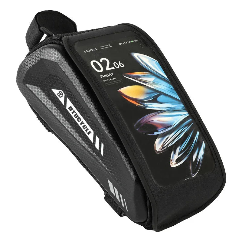 🚴♂️40% OFF!📱Water-Resistant Large Capacity Bicycle Bag – Touch-Sensitive Phone Pouch, Slim Top-Tube Design & Dual Zippers🌧️