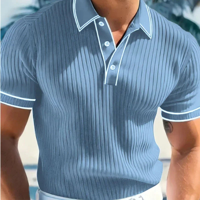 ๐ LIMITED-TIME 50% OFF! โณ Summer Casual Short Sleeve Polo Shirt โ Premium Knit, Contrast Tipping, Breathable ๐ด