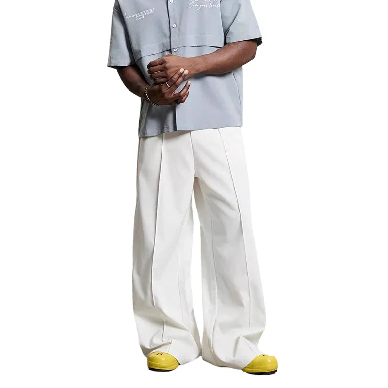 ๐ 50% OFF NOW! ๐ฉ Men's Minimalist Wide-Leg Pants โ Structured Seams & Premium Fabric โ Bold Silhouette & Versatile Style ๐ถโโ๏ธ