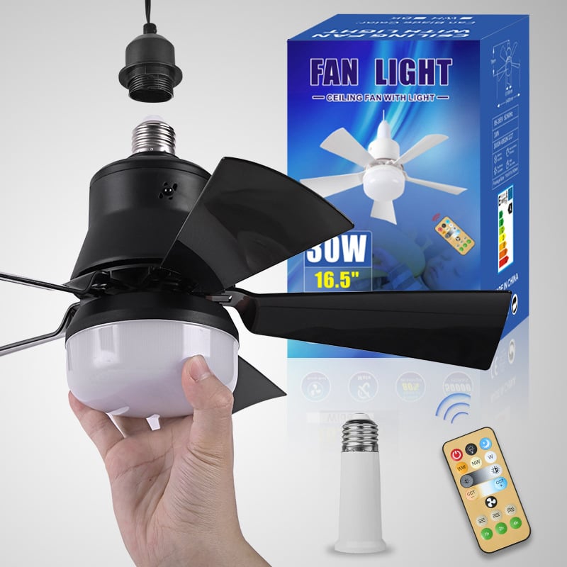 ⏳LAST DAY SALE 50% OFF🔥40W LED Ceiling Fan Light – 20.5” Ultra-Quiet with Remote 🎯 | E27 + FREE B22 Adapter 🔌 | For Bedroom 😴, Kitchen 👩🍳 & Garage 🛠️