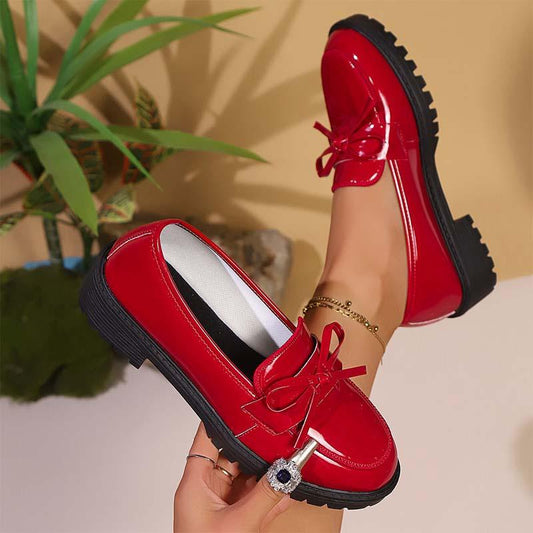 ⏰🔥LIMITED TIME 50% OFF!🔥50K+ SOLD!✨👠Shine Bright, Step Light 🌸Women's Casual Patent Leather Bow Loafers