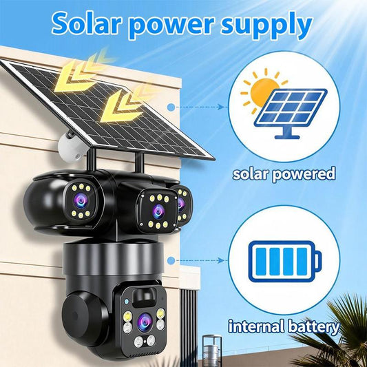 ⏰🔥LIMITED TIME 50% OFF!🔥50K+ SOLD! 6K 9MP Outdoor Wi-Fi Security Camera | 3 Lenses, 360° PTZ | IP66 Waterproof, Color Night Vision, Two-Way Audio, Motion Tracking