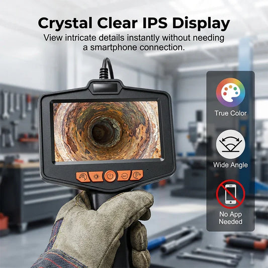 🥳2026 HOT SALE🥳💞50K+ SOLD!📱🔍 50% OFF! Industrial Endoscope – 4.3″ IPS screen, IP67 waterproof. Semi‑rigid cable, adjustable LED. See inside pipes & engines. 🔧✨