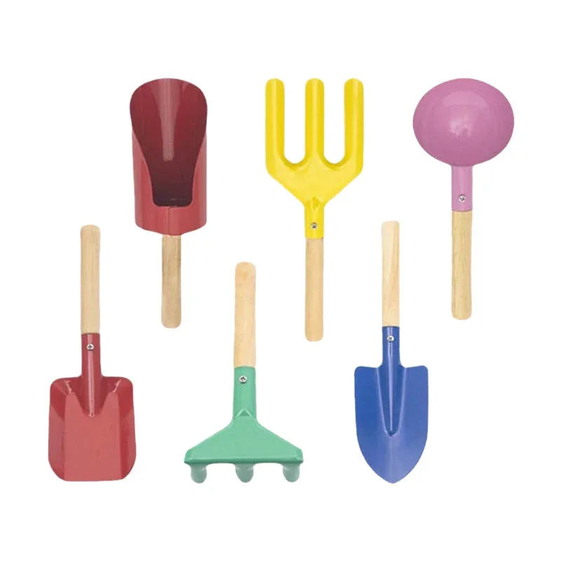 6-Piece Gardening Tool Set with Wooden Handles