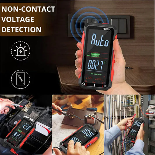 ⏰ Now only 50% off!⏰USB Rechargeable Digital Multimeter – True RMS, Auto-Ranging & Backlit LCD Display, CAT III 1000V 🛡️