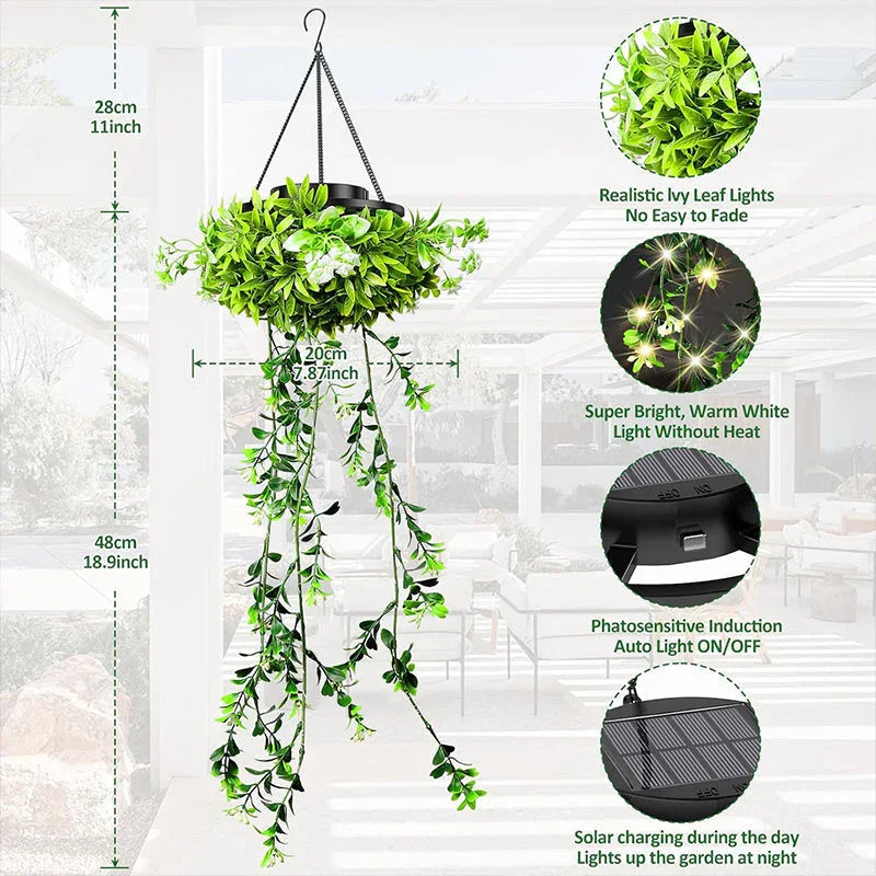 ✨ LIMITED-TIME 50% OFF! ✨ Solar Hanging Grass Light – Realistic Foliage, Warm White, IP65 ✨