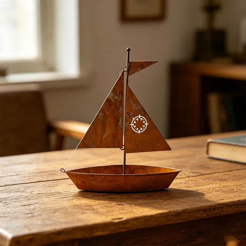 โต 50% OFF NOW! ๐ฑ Rustic Sailboat Metal Planter โ Handcrafted, weather-resistant & perfect for succulents, herbs or flowers โ charming garden or shelf decor ๐ก