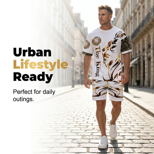 🦁 LIMITED-TIME 50% OFF! ✨ Men's Lion Graphic Set – Bold, Breathable, Urban Cool 😎