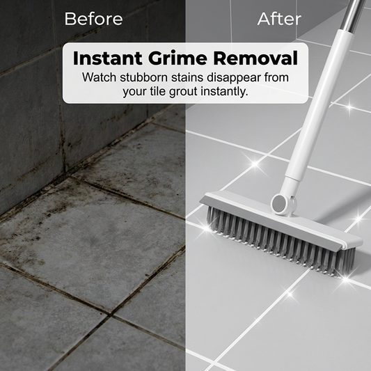 🧹 2-in-1 Grout & Corner Scrubber Brush with Squeegee🫧