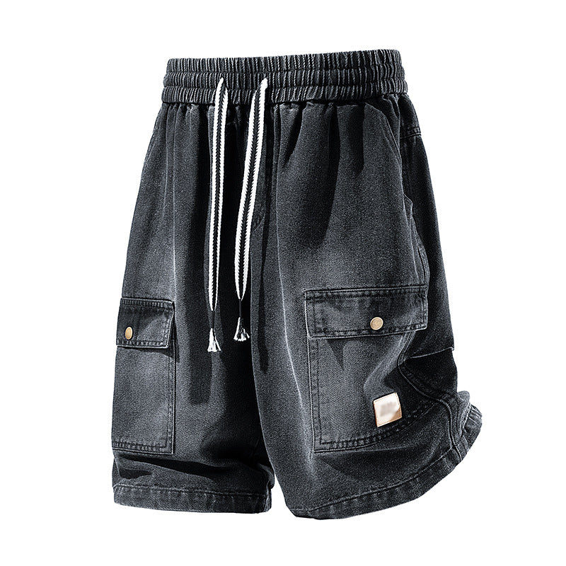 ๐ 50% OFF NOW! ๐๏ธ Men's Loose Denim Cargo Shorts โ High Street Style & Adjustable Fit ๐น
