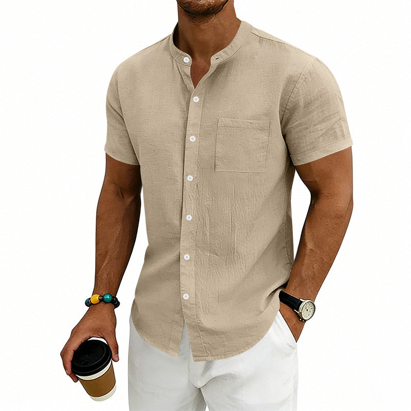๐ LIMITED-TIME 50% OFF! โจ Men's Loose Fit Short Sleeve Shirt โ Solid, Breathable, Everyday Comfort โ๏ธ