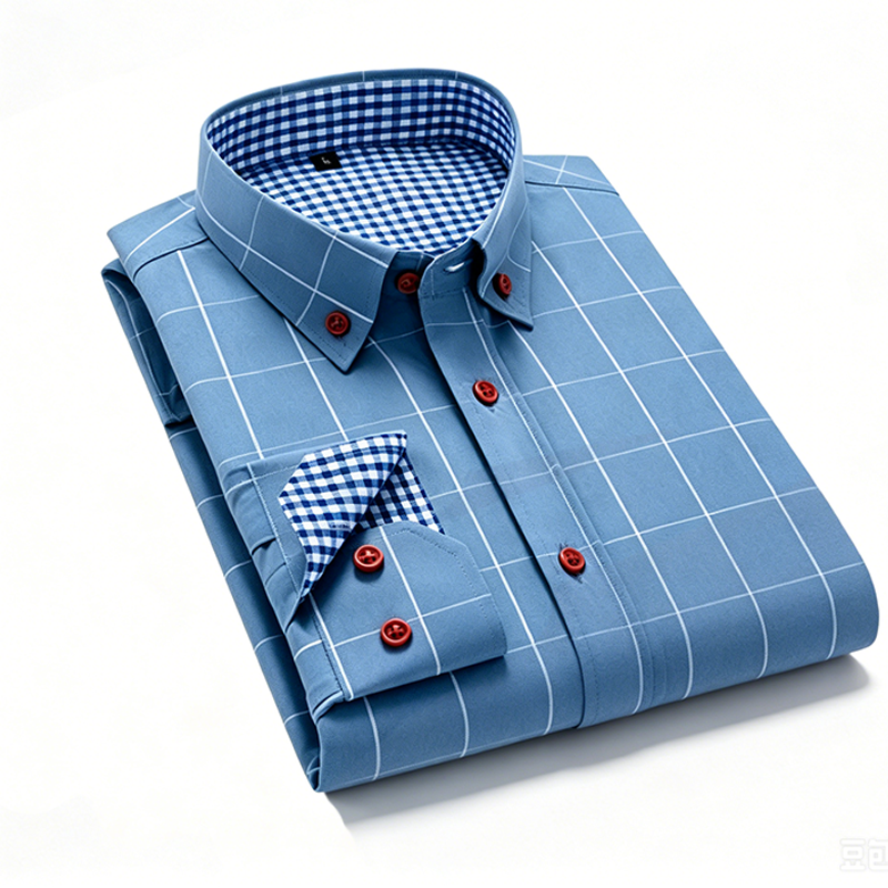 ๐ LIMITED-TIME 50% OFF! ๐ฅ Men's Modern Fit Windowpane Shirt โ Contrast Details, Button-Down Collar, Premium Blend โจ