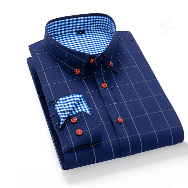 ๐ LIMITED-TIME 50% OFF! ๐ฅ Men's Modern Fit Windowpane Shirt โ Contrast Details, Button-Down Collar, Premium Blend โจ