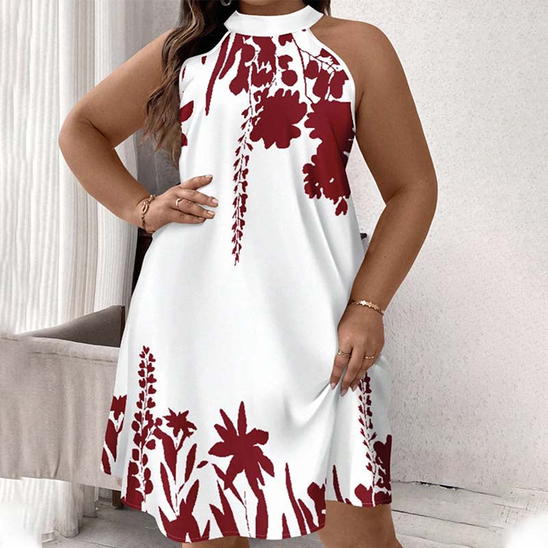 ๐ธ LIMITED-TIME 50% OFF! ๐ฅ Women's Floral Print Halter Neck Dress โ Chic, Flowy, Summer Essential โจ