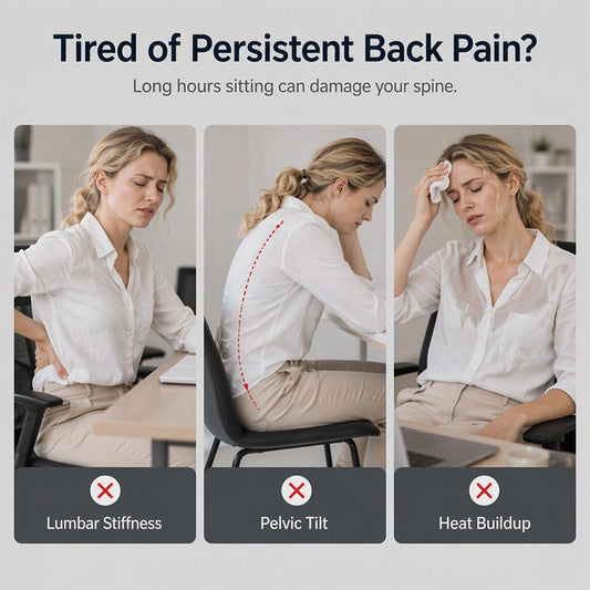 🪑 Ergonomic Memory Foam Seat Cushion with Back Support – Stay Comfortable All Day, Perfect for Office, Car & Home ✨HOT⏳🔥