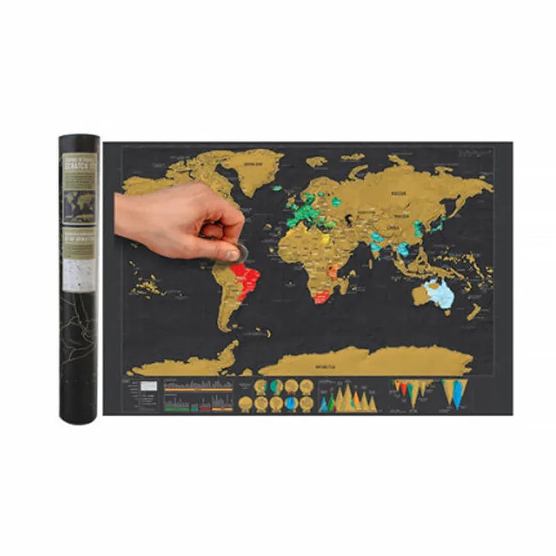 🌍 Scratch-off World Map Travel Journal | Scratch off your travel routes, stylish wall decor & the perfect gift for world travelers!