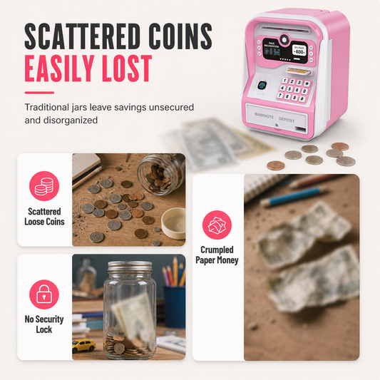 🏦 LIMITED-TIME 50% OFF! 🔐 Electronic Kids ATM Money Saving Box – Fingerprint Unlock, Auto Roll Bills, Large Capacity ✨