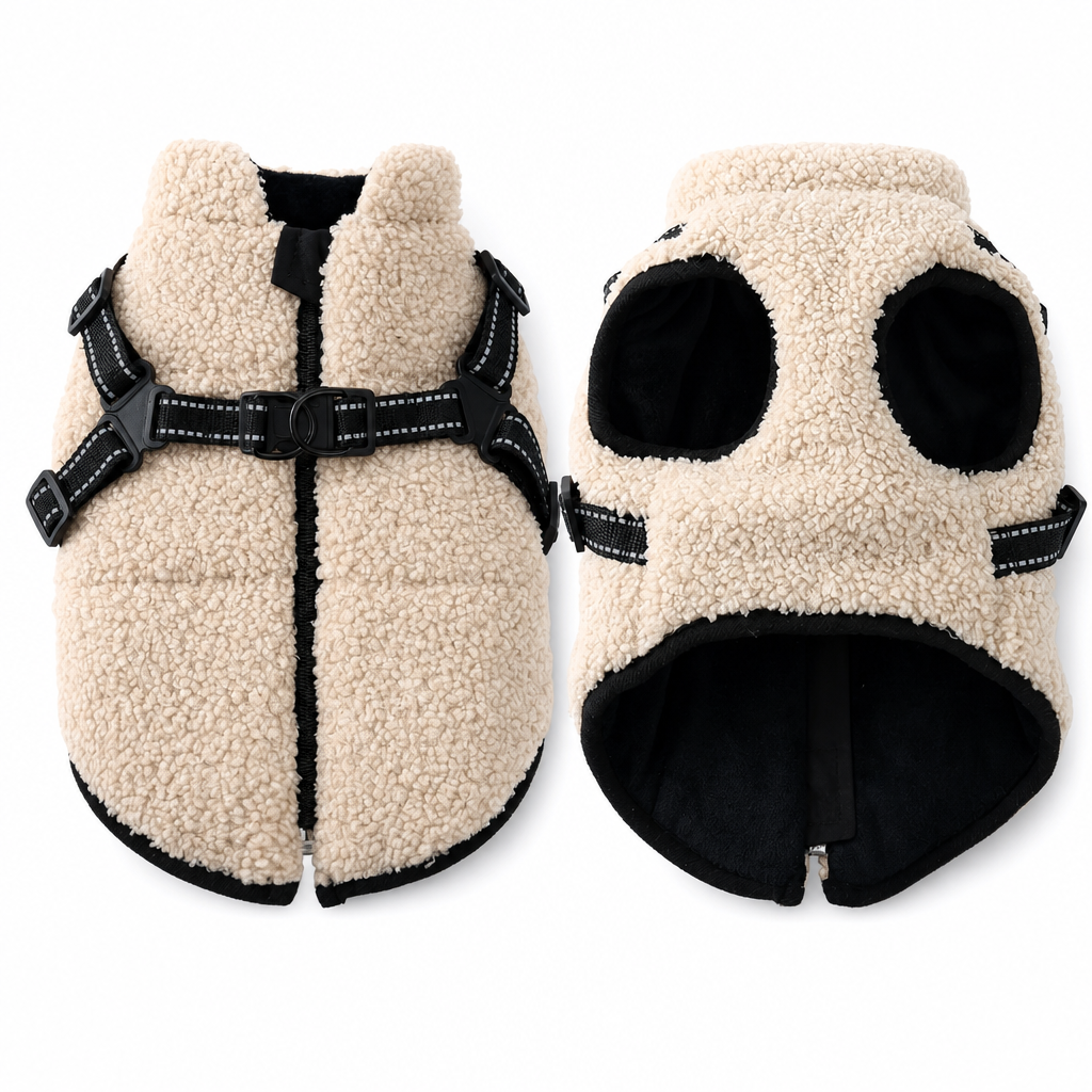 ⏳🔥LIMITED-TIME 50% OFF! ⏰Warm Winter Dog Coat with Reflective Strips and Harness for Small and Medium Dogs🐶❄️