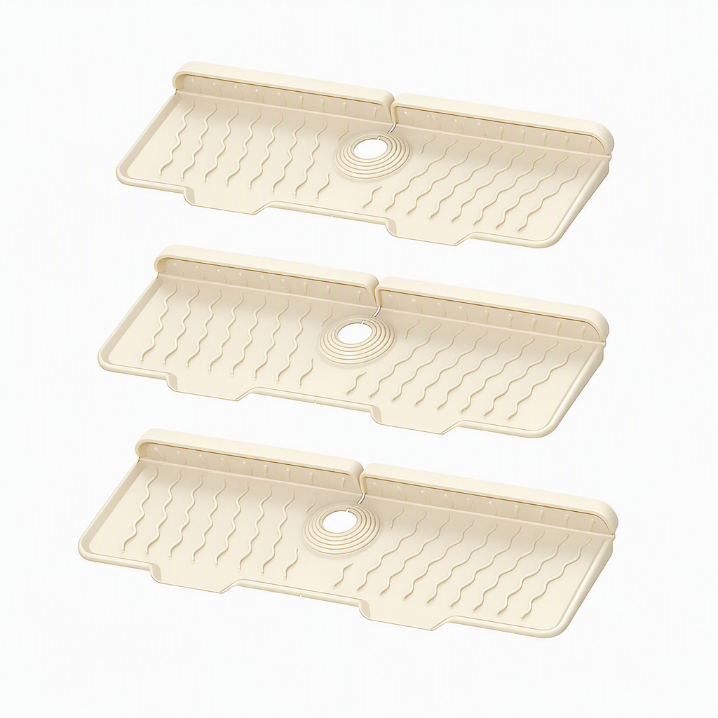 🚰 LIMITED‑TIME 50% OFF! 🌊 Silicone Faucet Splash Guard Mat – Self‑Draining Slope, Cuttable Collar & Sponge Caddy 🧼
