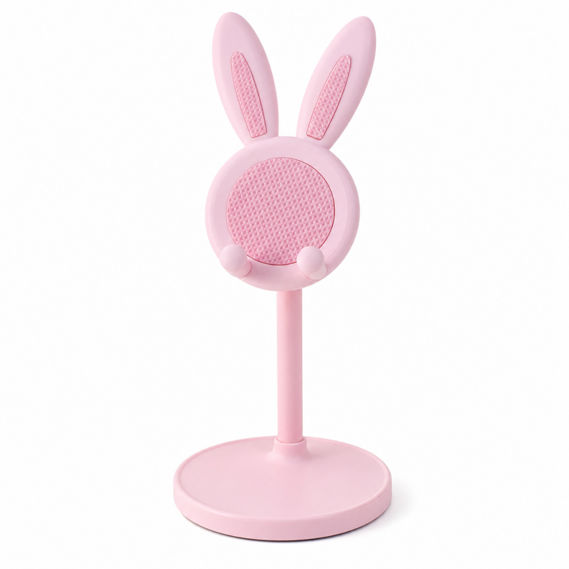 🐰📱Cute Bunny Aesthetic Desktop Phone Stand |Weighted Base with Anti-Scratch Silicone Pads📏