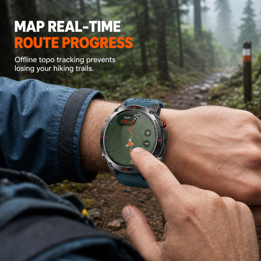 ⏰Smartwatch with Bluetooth Calling,GPS & Beidou Positioning, Heart Rate & Sleep Monitor, Pedometer & Message Reminders🏃