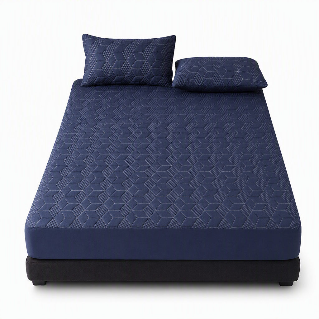 ⏳Time-Limited Special⏰Waterproof Fitted Sheet – Solid Color Machine Washable Mattress Protector Cover, Soft Breathable Bed Cover for Bedroom, Guest Room & Dorm ✨