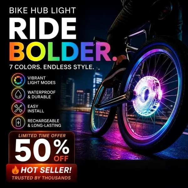 ✨50% OFF⏰Colorful Bike Wheel Hub Light🚴A Must‑Have For Cycling Enthusiasts!🌃Light Up the Night