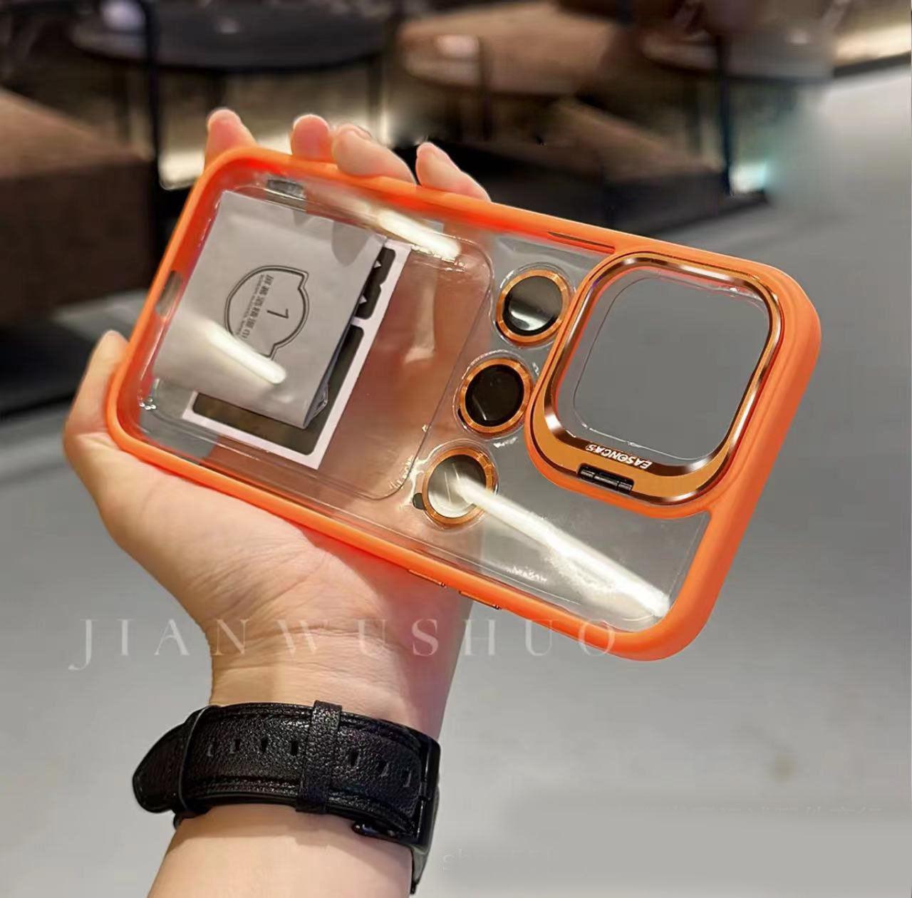 iphone case with mirror frame lens film cover - clarioy