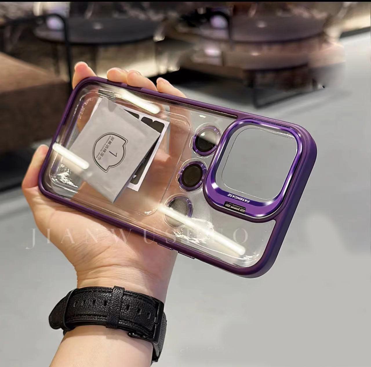 iphone case with mirror frame lens film cover - clarioy