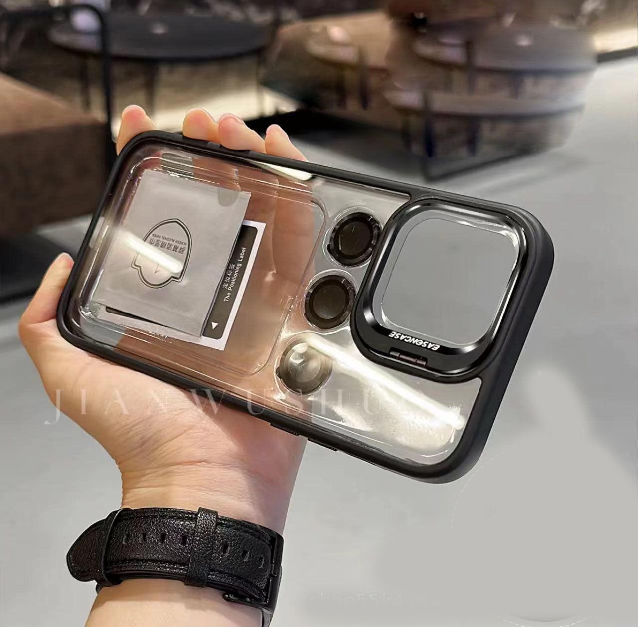 iphone case with mirror frame lens film cover - clarioy