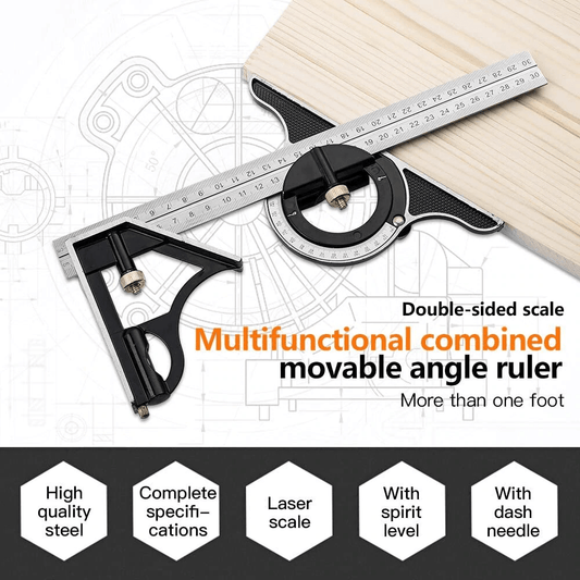 Multifunctional Combination of Movable Angle Ruler Set - clarioy