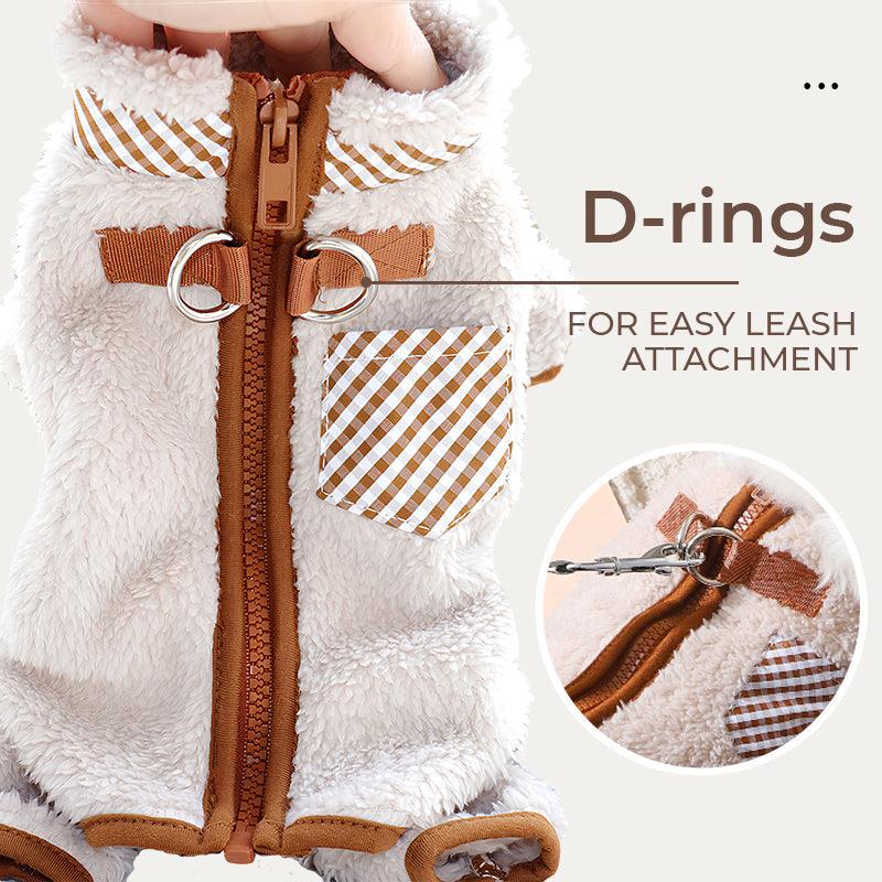 Winter Cozy Dog Coat with D-rings - clarioy