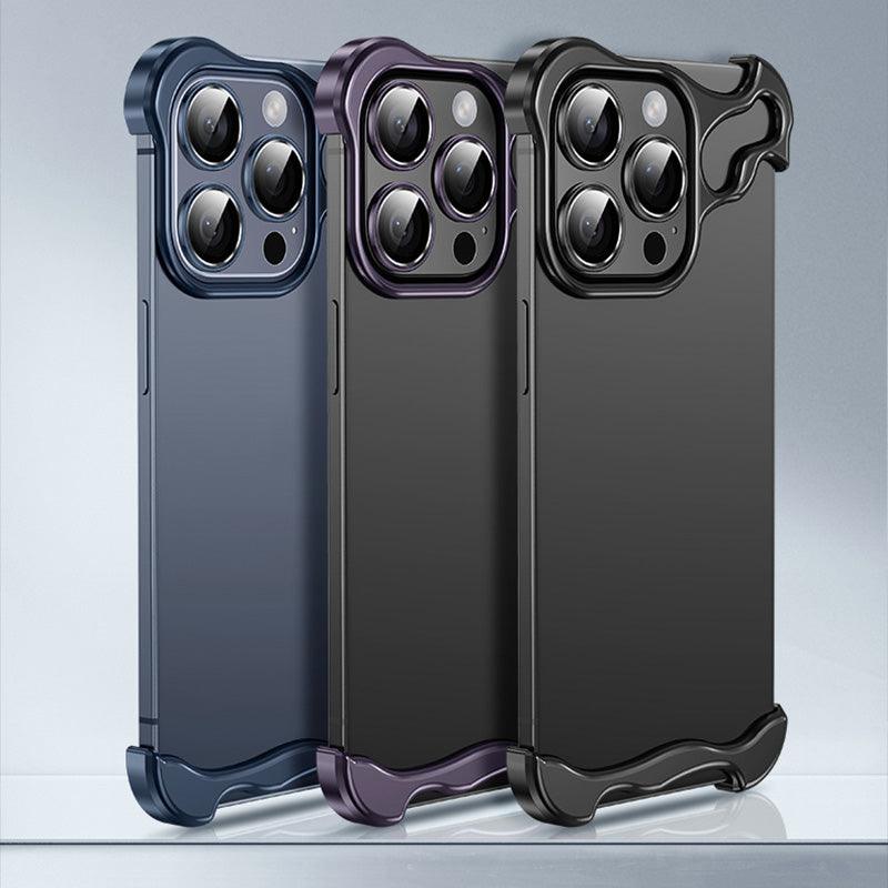 š„Free lens filmš„Special-Shaped Metal Corner Pad Anti-Fall Phone Case for iPhone - clarioy