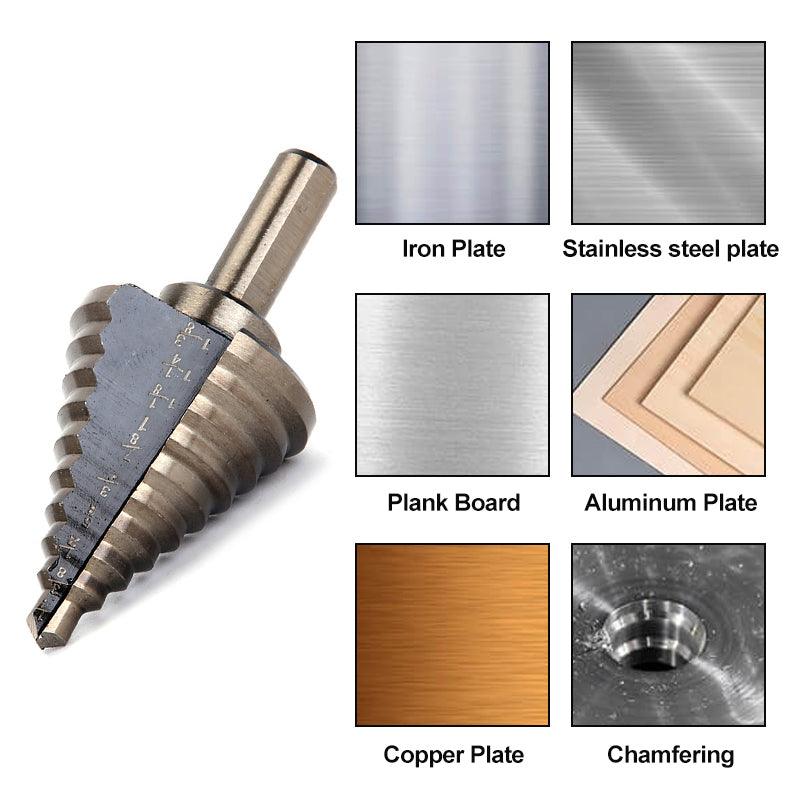 Pagoda-shaped Drill Bits Set with Aluminum Storage Case - clarioy