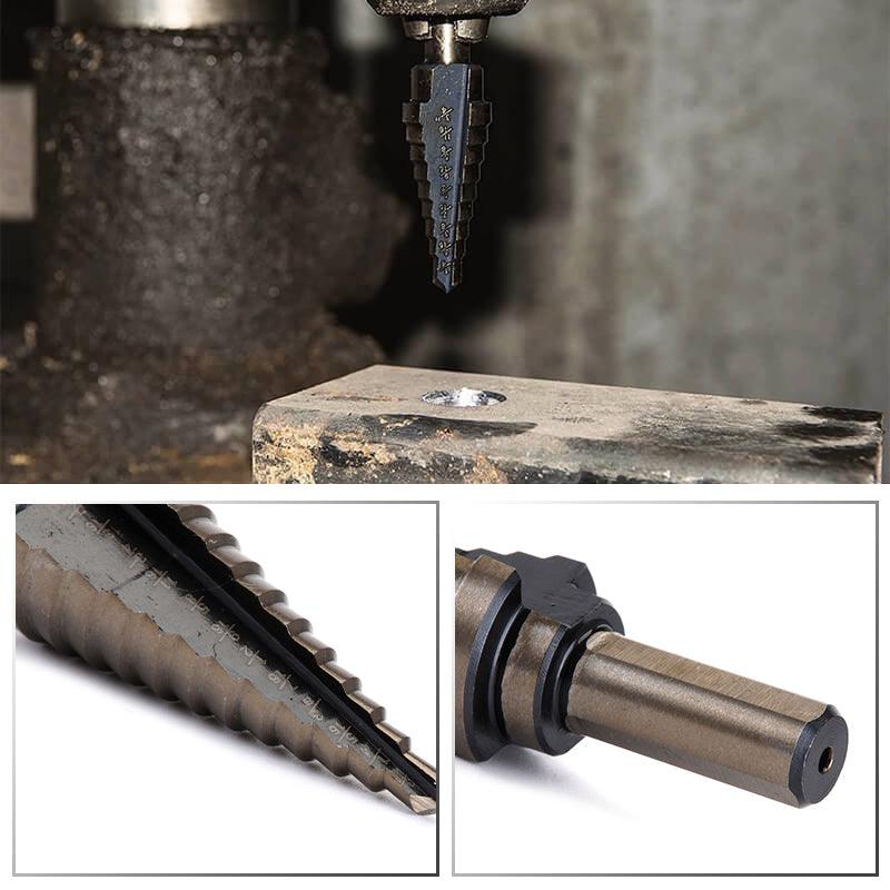 Pagoda-shaped Drill Bits Set with Aluminum Storage Case - clarioy