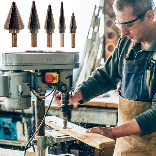 Pagoda-shaped Drill Bits Set with Aluminum Storage Case - clarioy