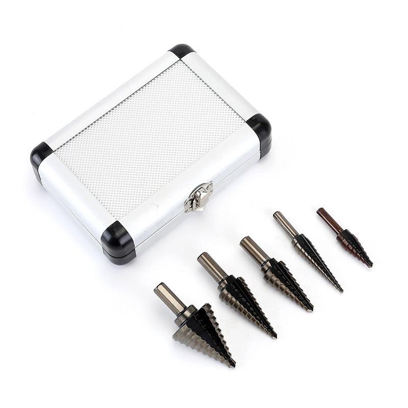 Pagoda-shaped Drill Bits Set with Aluminum Storage Case - clarioy