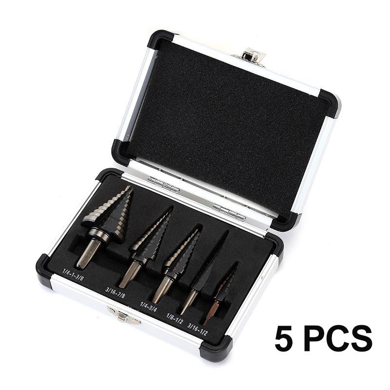 Pagoda-shaped Drill Bits Set with Aluminum Storage Case - clarioy