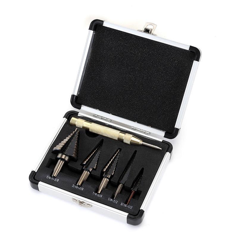Pagoda-shaped Drill Bits Set with Aluminum Storage Case - clarioy