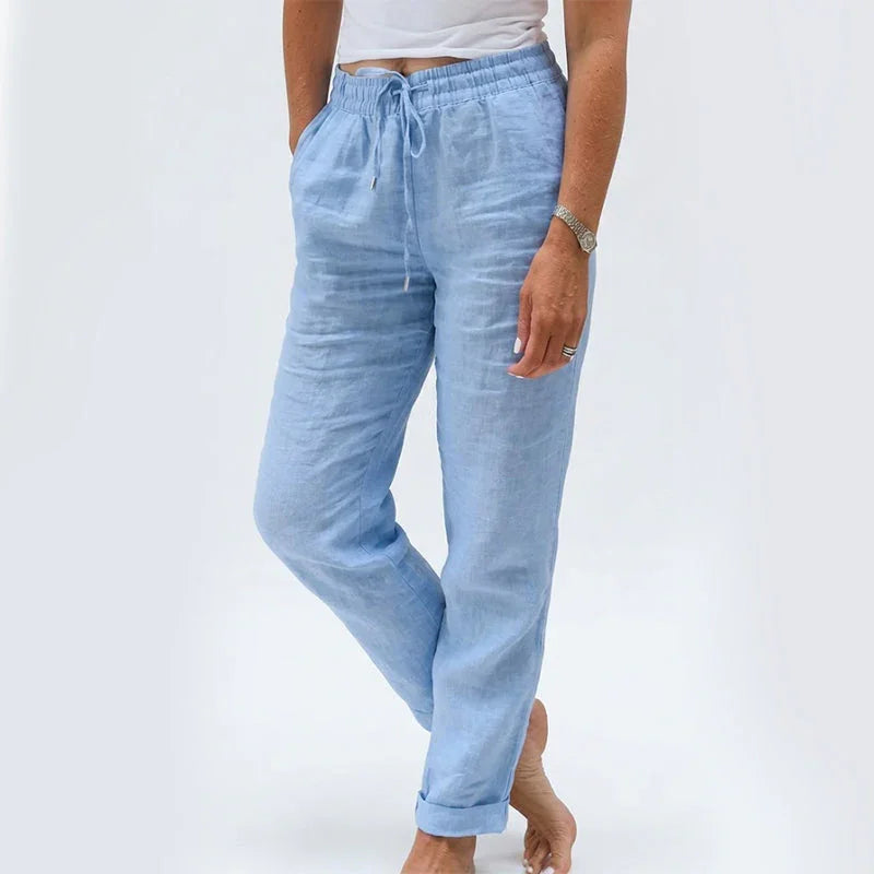 🌸New arrival 40% OFF!🏖️Women's Elastic Waist Cotton Linen Casual Pants
