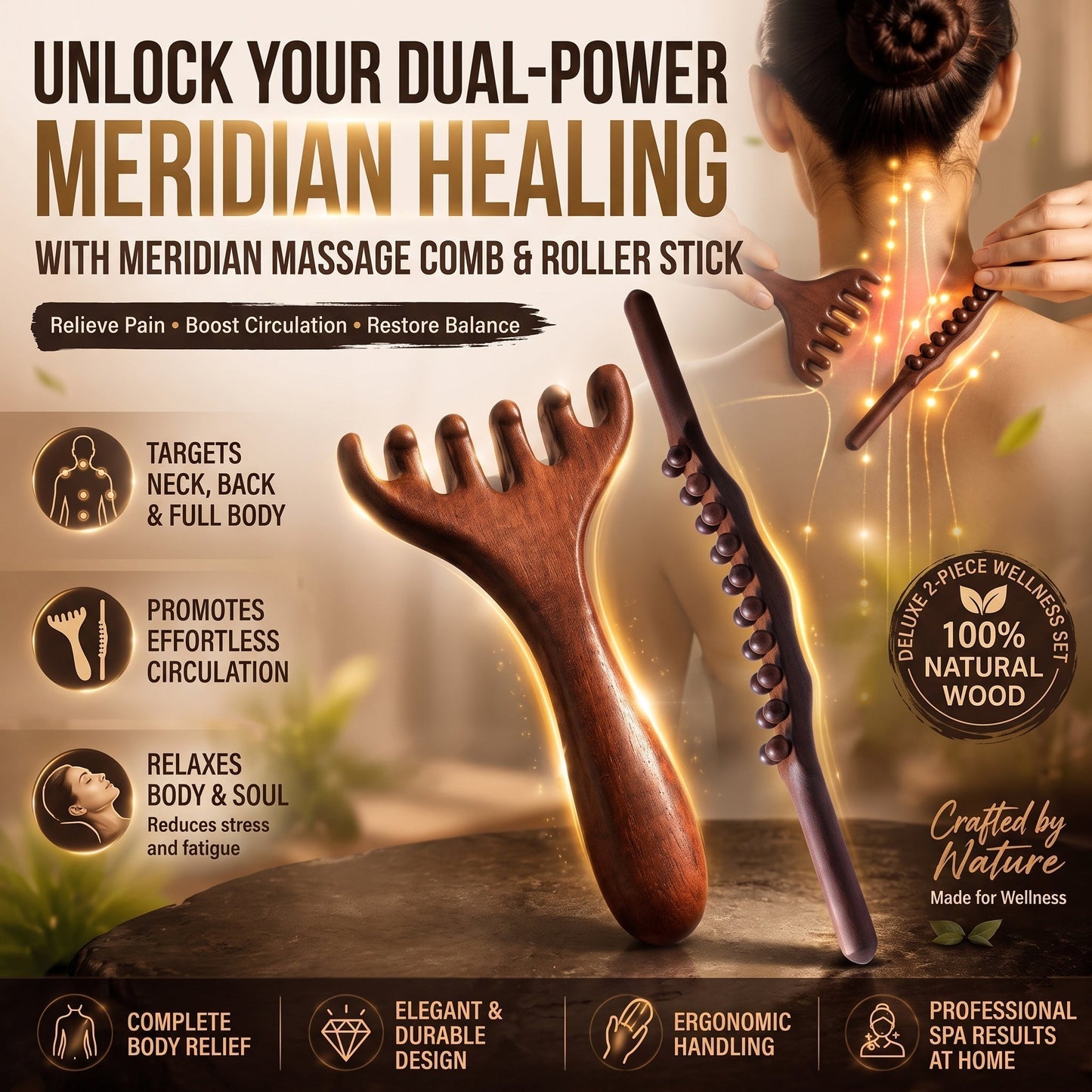 🔥BUY 1 GET 1 FREE & Only $9.99!💥✨Six-claw Meridian Massage Comb🌿💆‍♀️