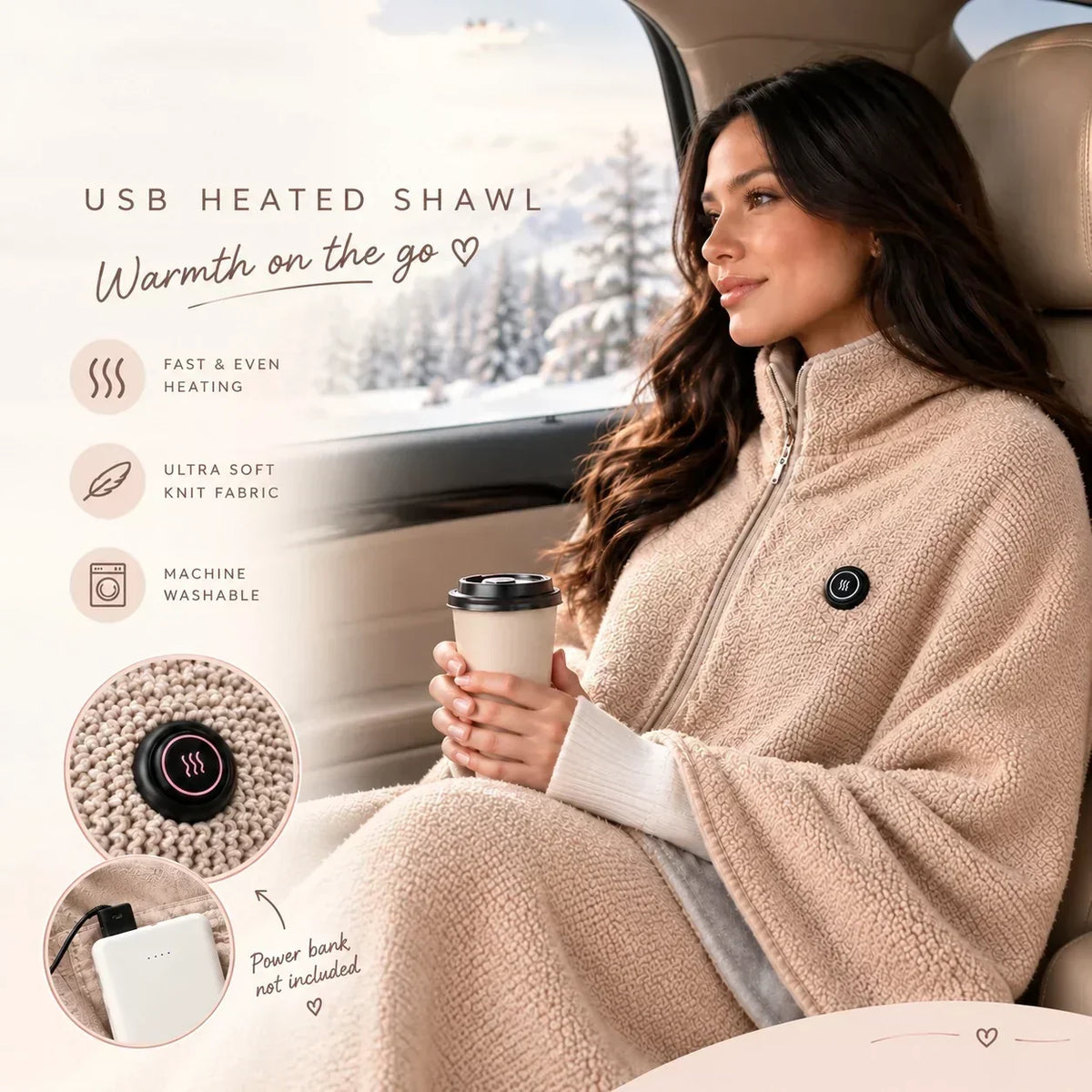 ⏰🔥LIMITED TIME 50% OFF!🔥50K+ SOLD! Portable Electric Heated Blanket & Shawl