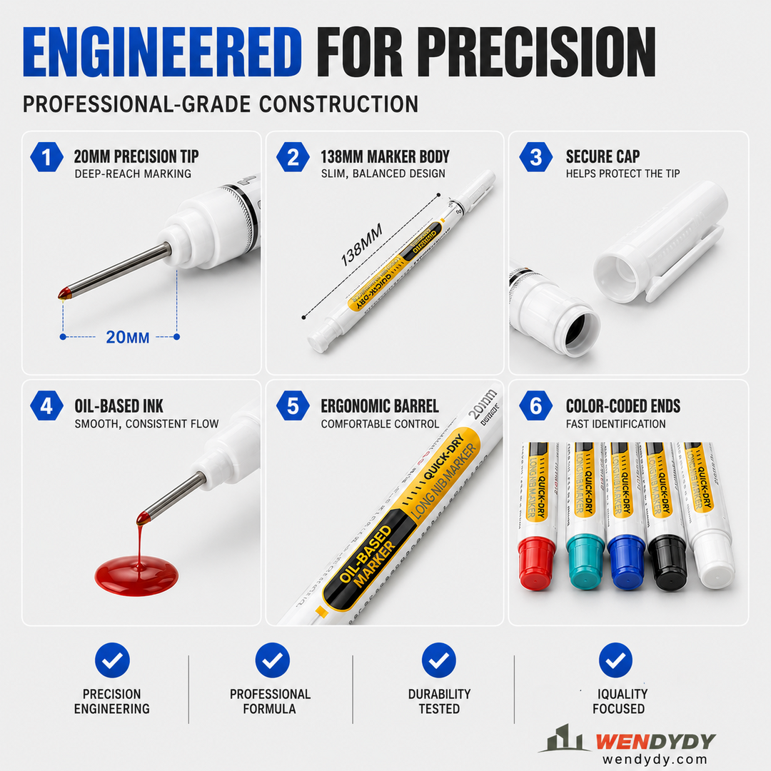 ⏳🔥LIMITED-TIME 50% OFF! ⏰Precision Tip Quick-Dry Oil-Based Marker Pen